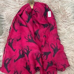 Baobab Chamaleon  Collection Vibrant Pink and Black Horse Scarf